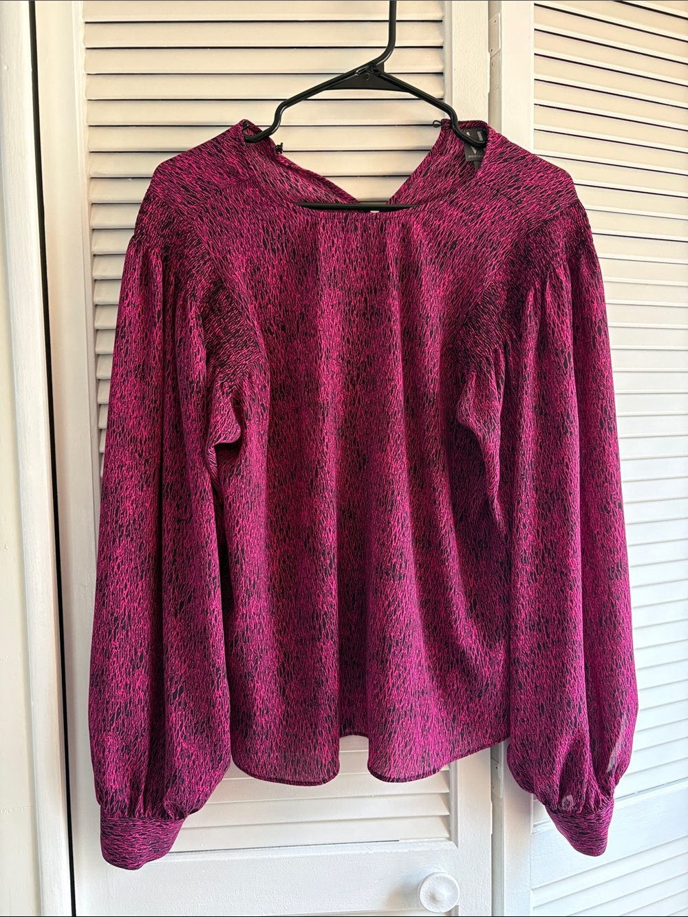 Worthington Fuchsia-Pink Long Sleeve Blouse